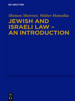 cover image of Jewish and Israeli Law--An Introduction